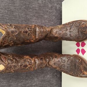 Brown Embroidered Cowboy Boots